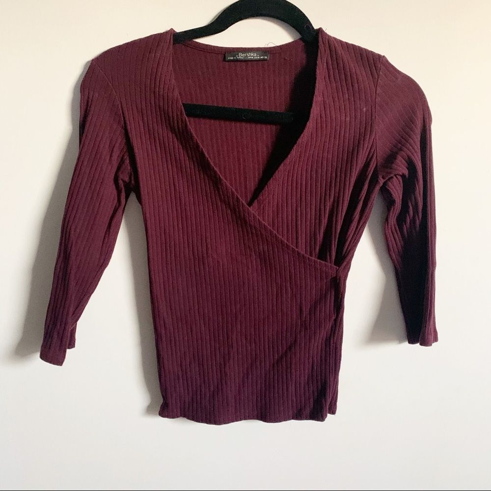 Bershka Cross Front VNeck Top - Medium
